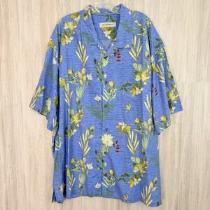 Tommy Bahama Shirt Mens 2XB Silk Floral Button Up Hawaiian Vacation Camp READ!